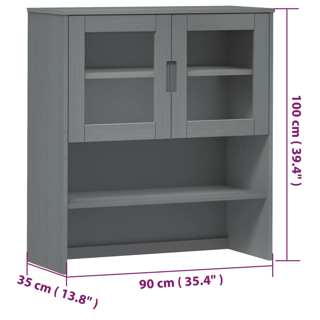 Opzetkast MOLDE 90x35x100 cm massief grenenhout