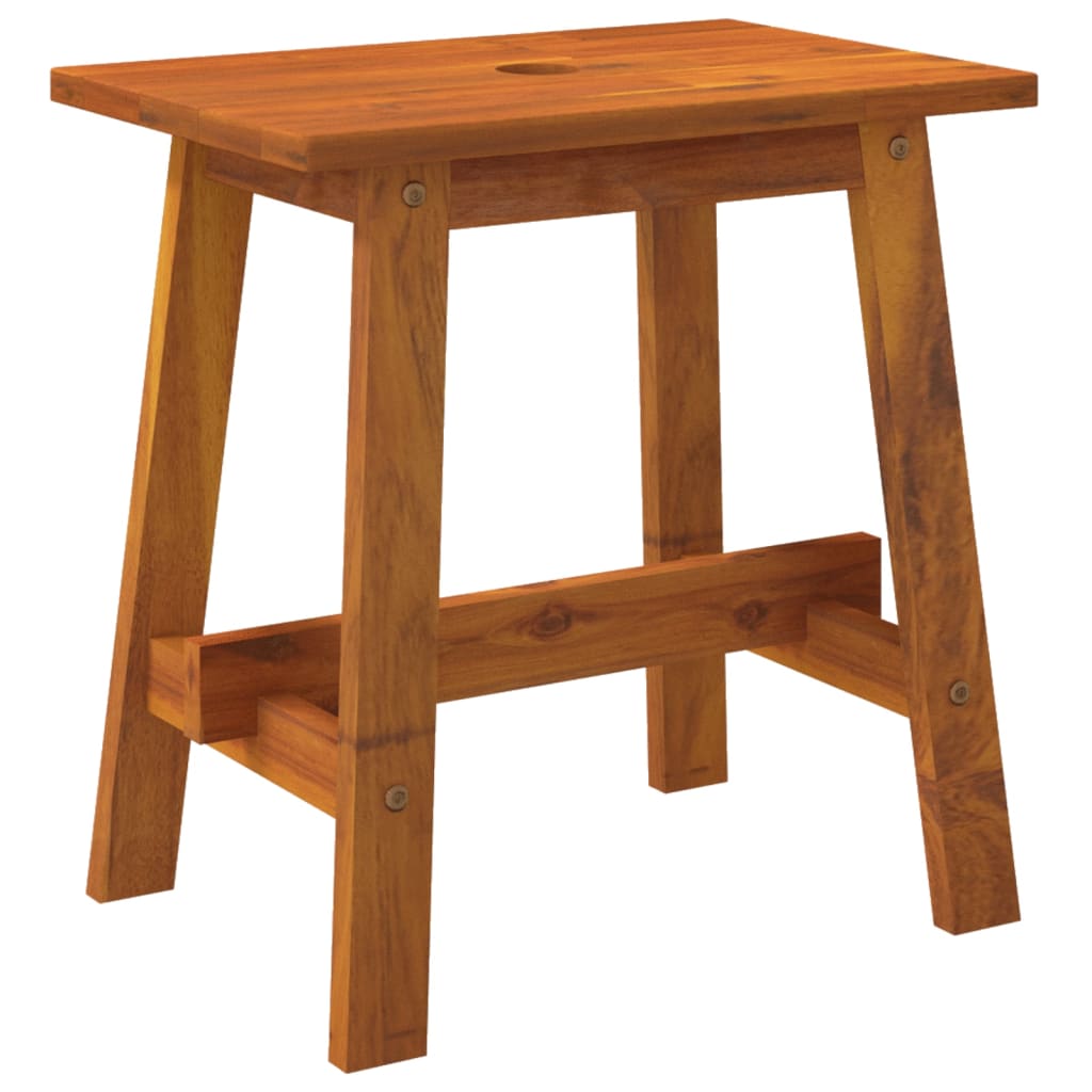 Tabouret 45x29x45 cm rectangulaire en bois d'acacia massif