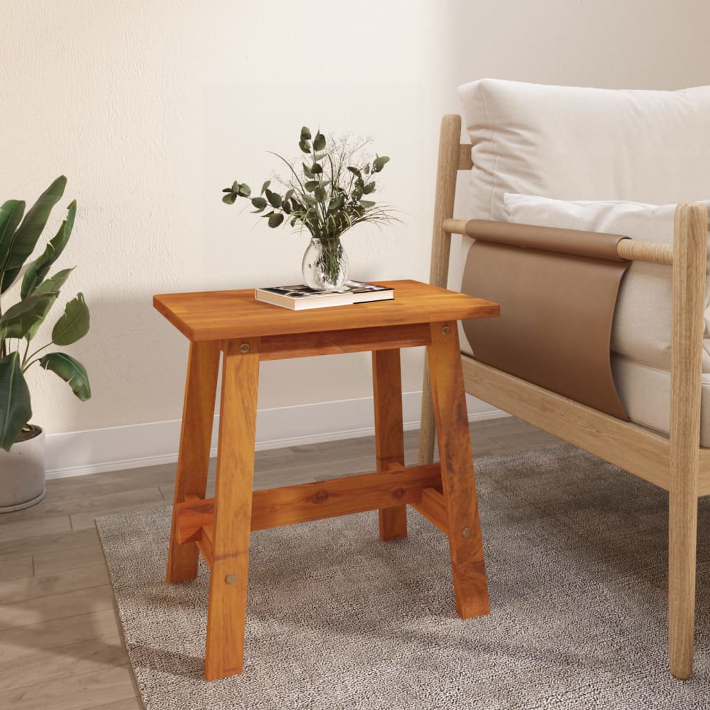 Tabouret 45x29x45 cm rectangulaire en bois d'acacia massif