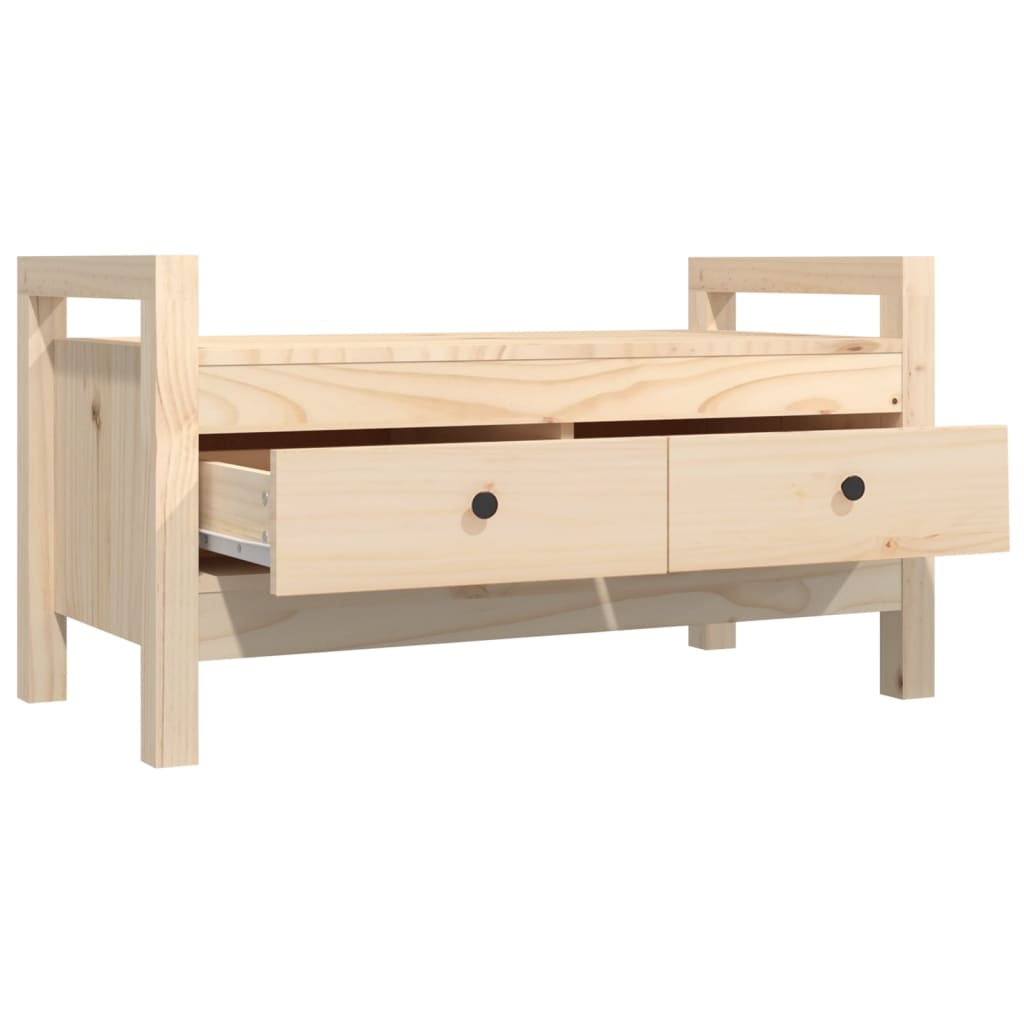 Banc d'entrée 80x40x43 cm en bois de pin massif