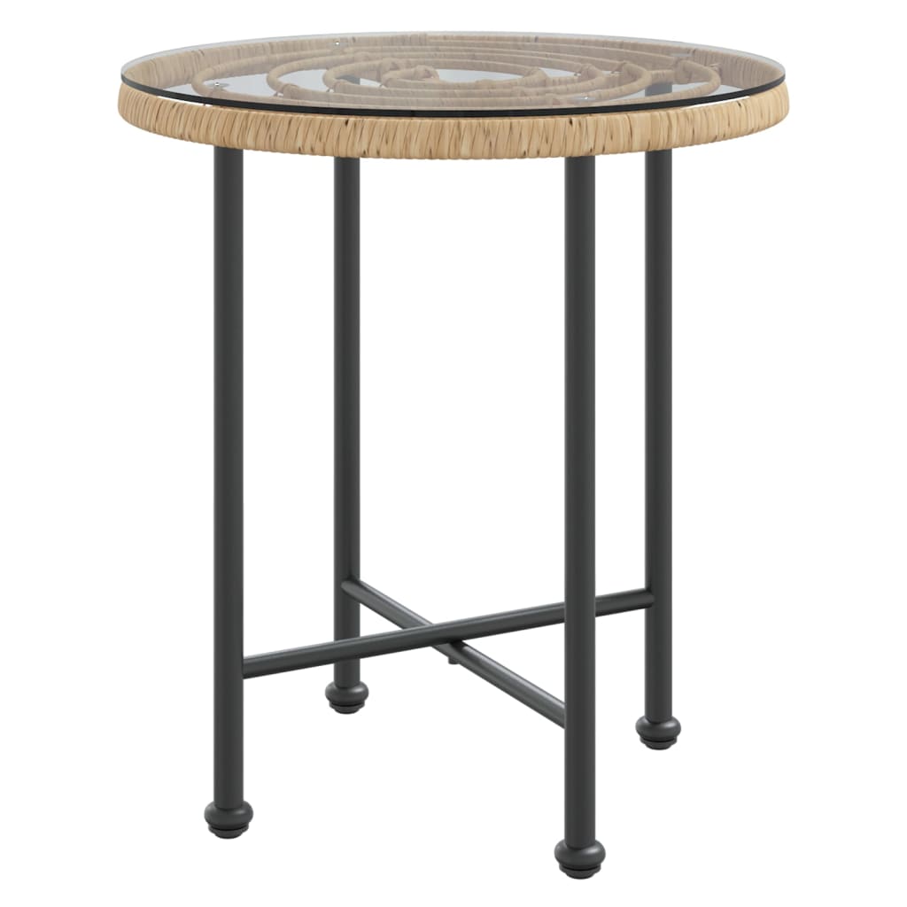 Eettafel Ø80 cm gehard glas en staal