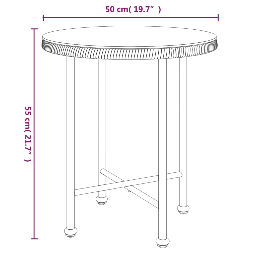 Table à manger Ø80 cm verre trempé et acier