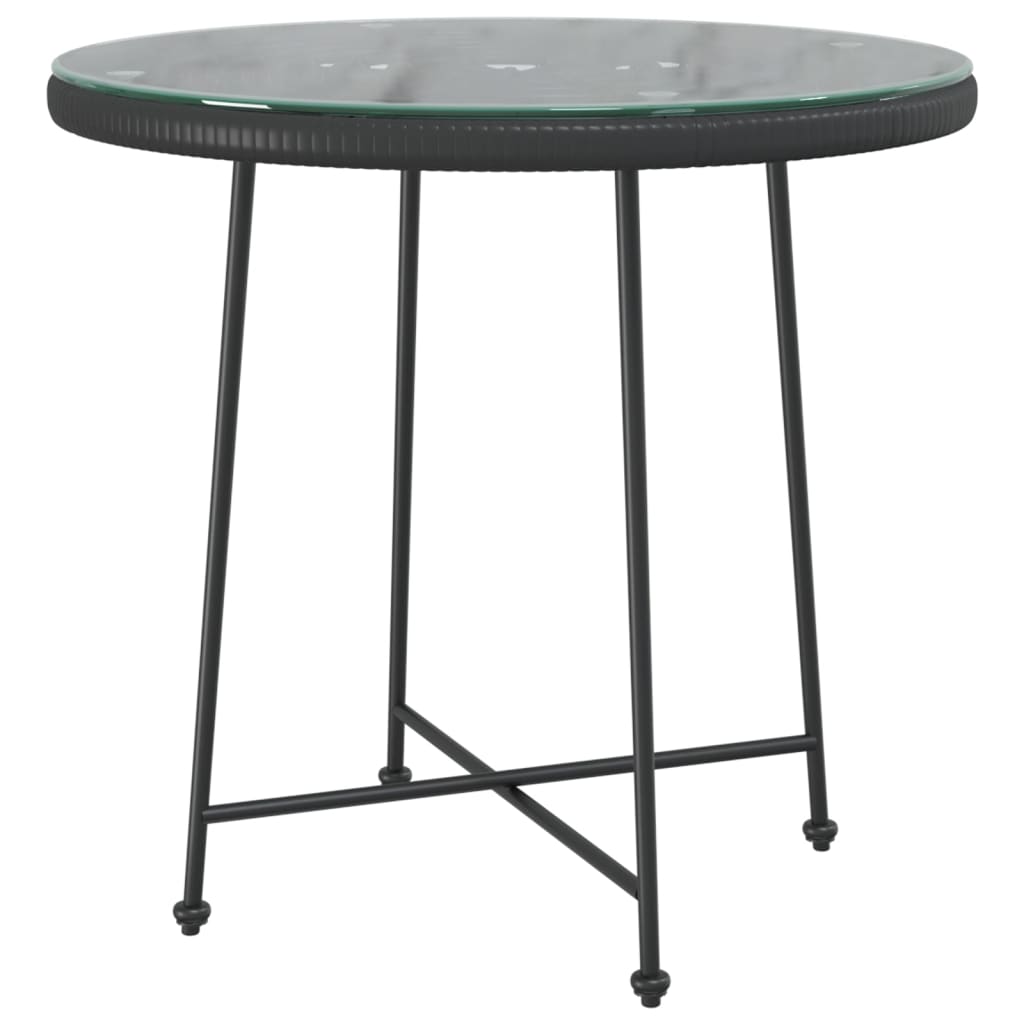 Table à manger Ø80 cm verre trempé et acier