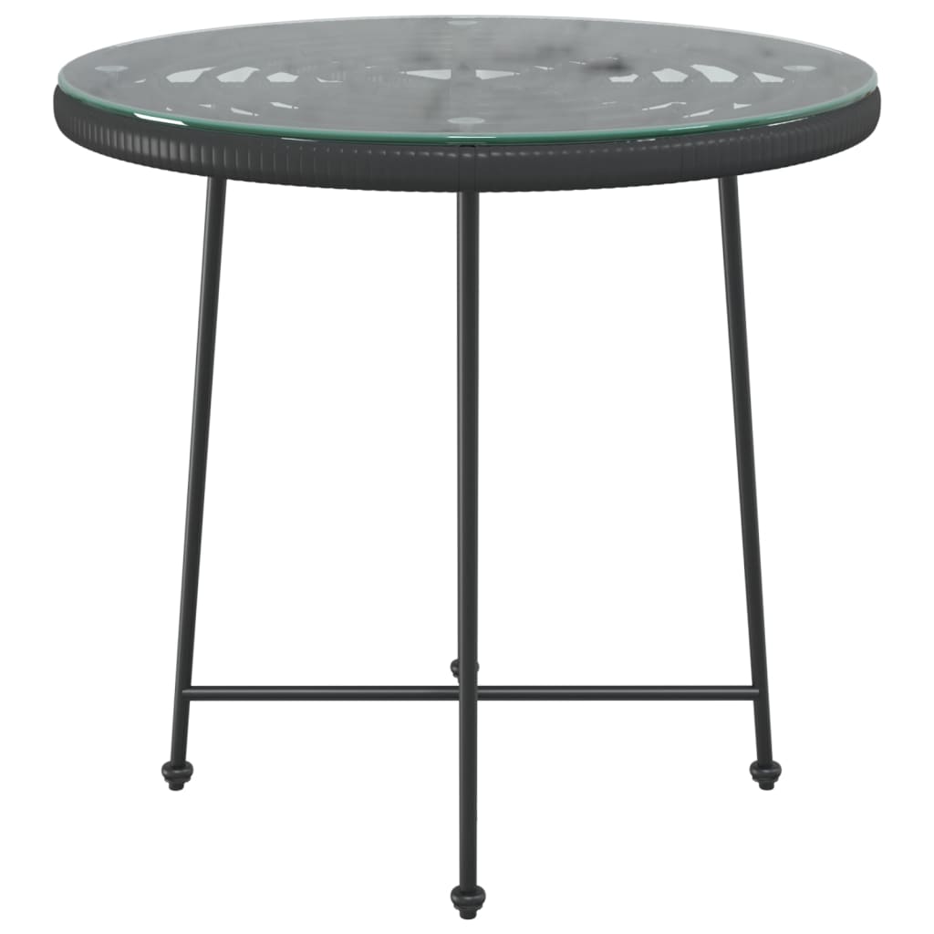 Eettafel Ø80 cm gehard glas en staal