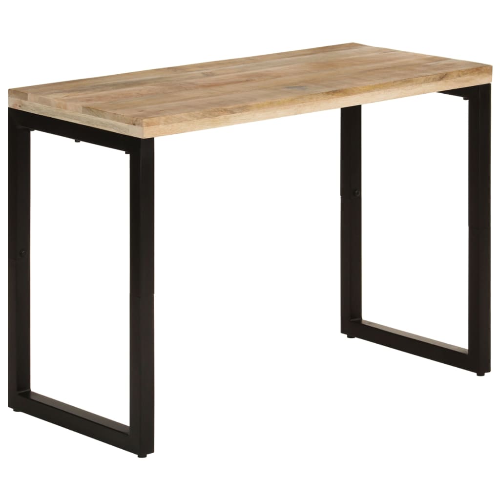 Eettafel/bureau met stalen poten massief sheeshamhout