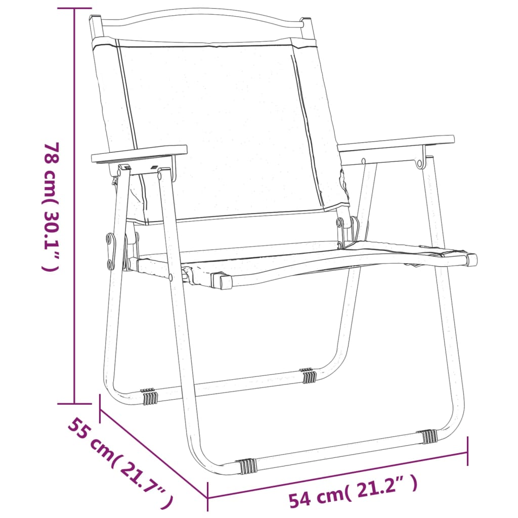 Campingstoelen 2 st 54x55x78 cm oxford stof