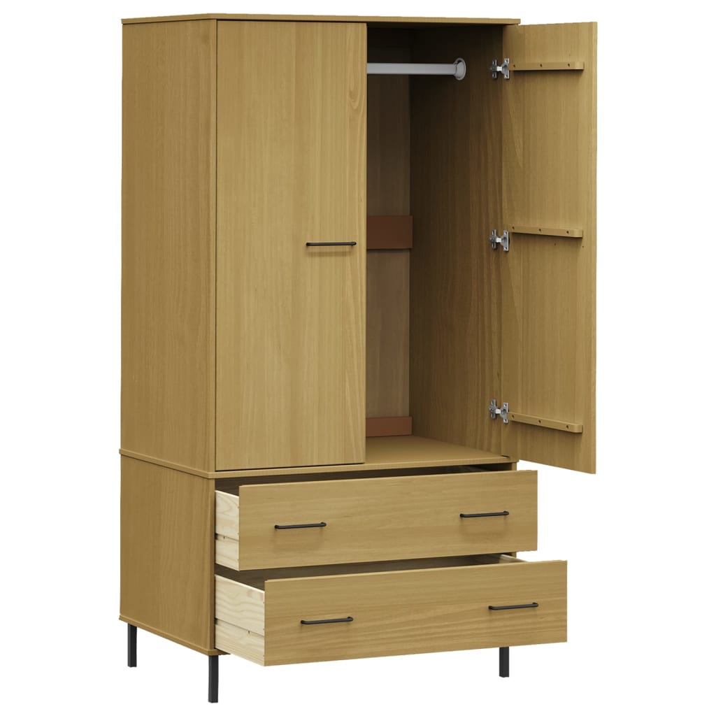 Armoire avec pieds en métal OSLO 90x55x172,5 cm bois