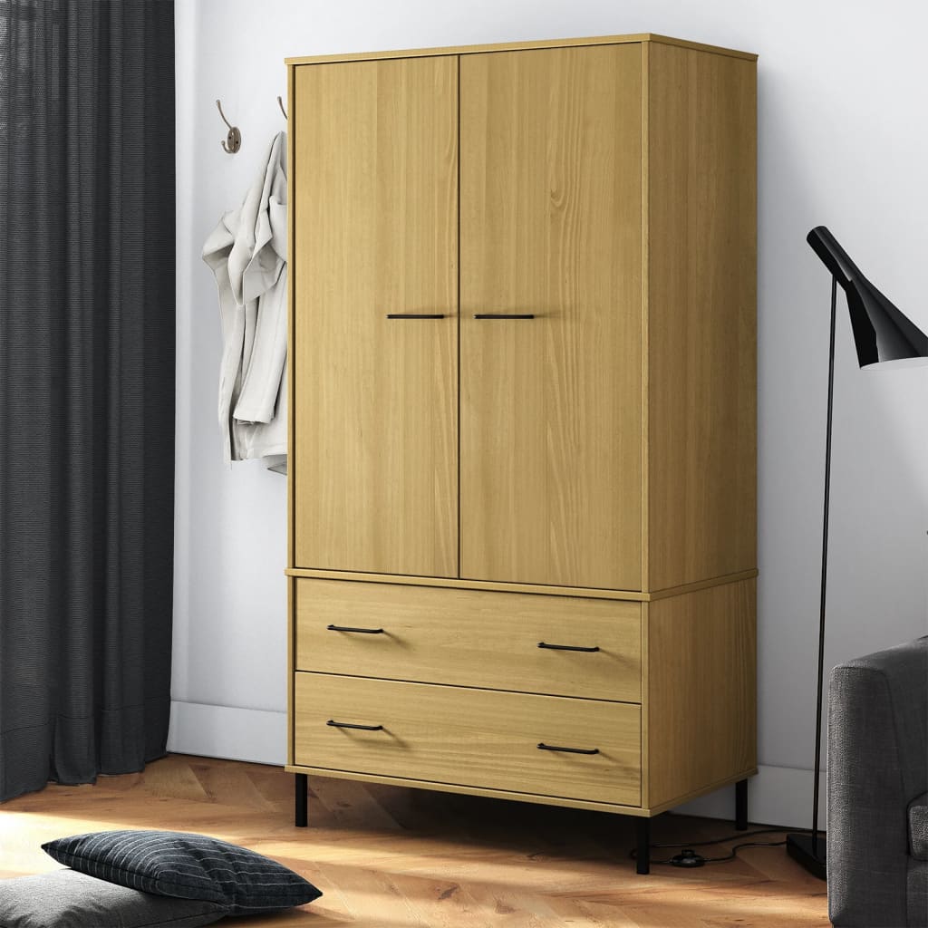 Armoire avec pieds en métal OSLO 90x55x172,5 cm bois