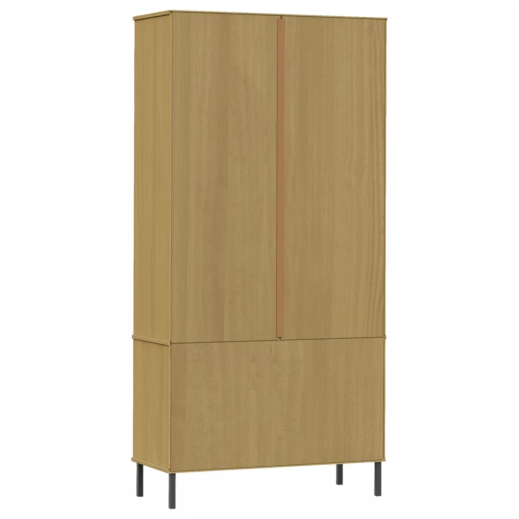 Boekenkast met metalen poten OSLO 85x35x172,5 cm hout bruin