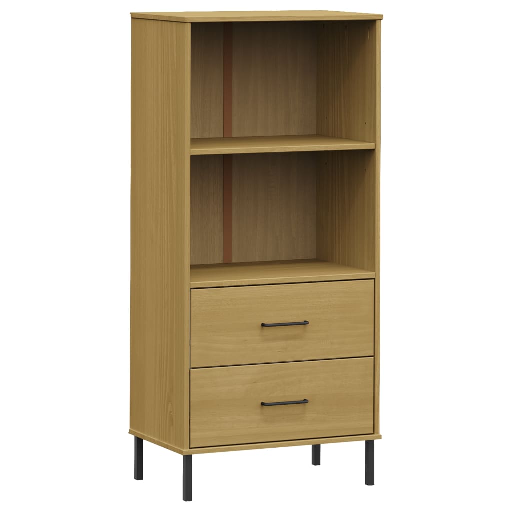 Boekenkast met 2 lades OSLO 60x35x128,5 cm massief hout