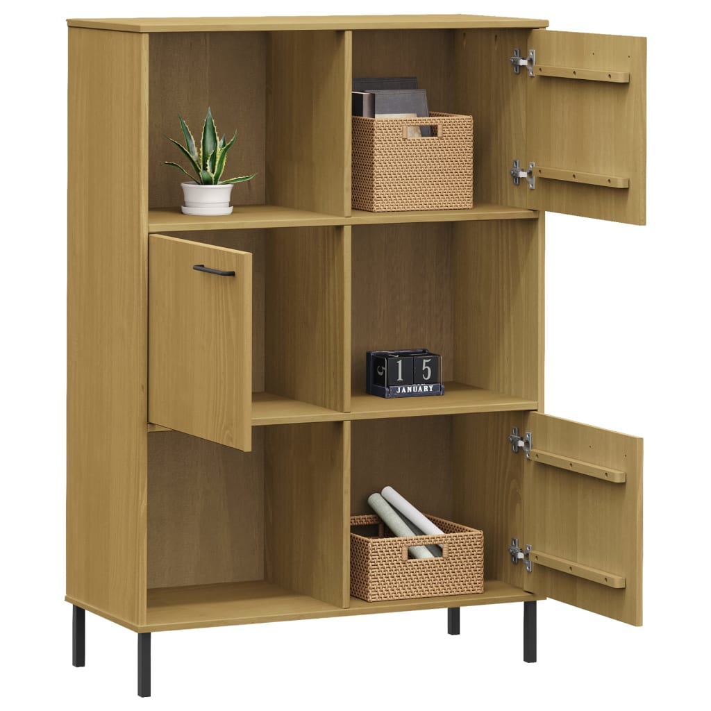 Boekenkast met metalen poten OSLO 90x35x128,5 cm hout