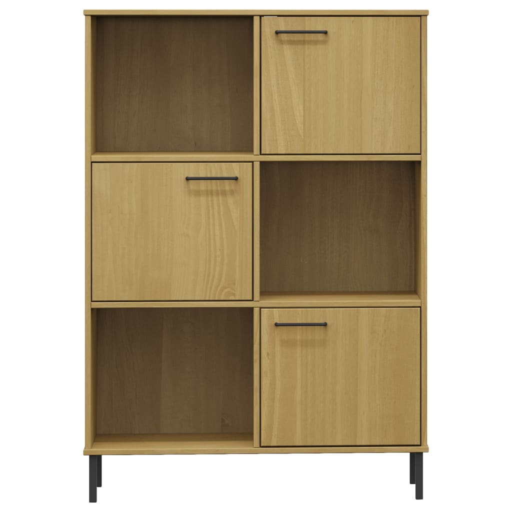 Boekenkast met metalen poten OSLO 90x35x128,5 cm hout