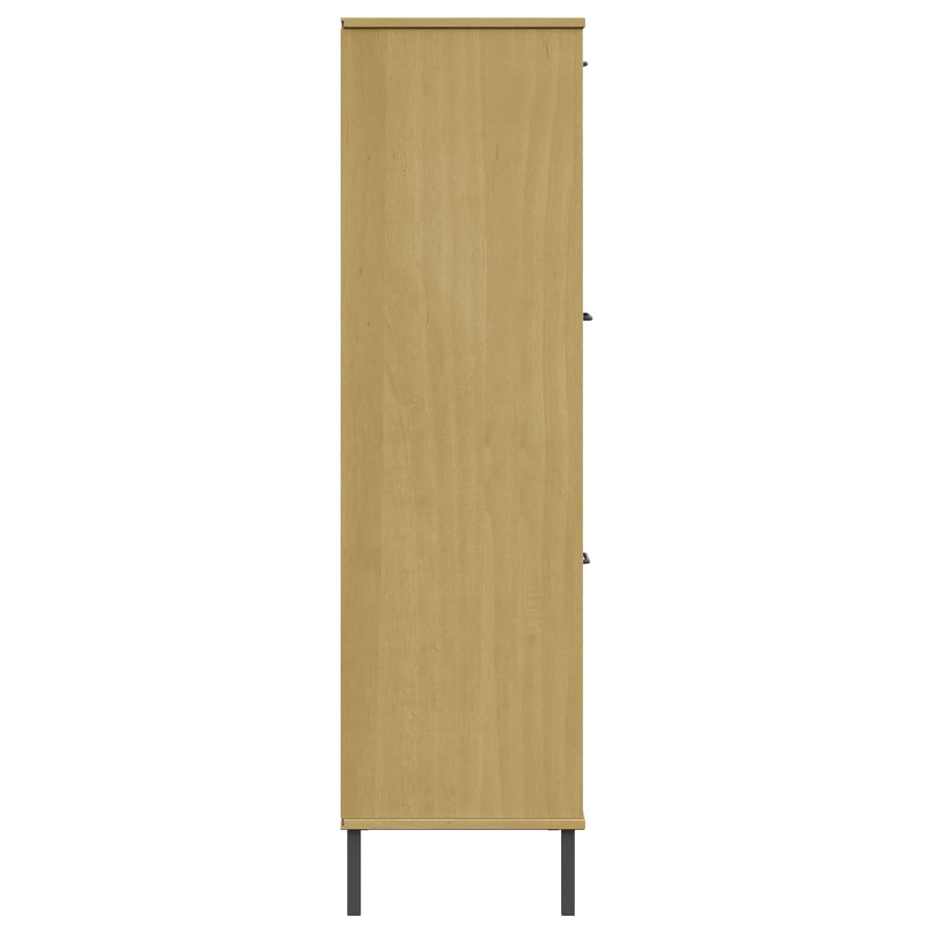 Boekenkast met metalen poten OSLO 90x35x128,5 cm hout