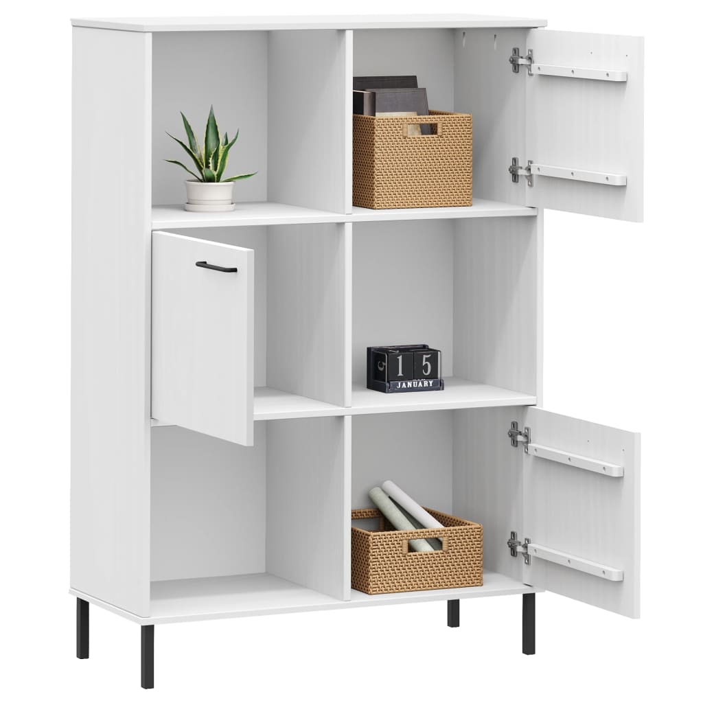 Boekenkast met metalen poten OSLO 90x35x128,5 cm hout