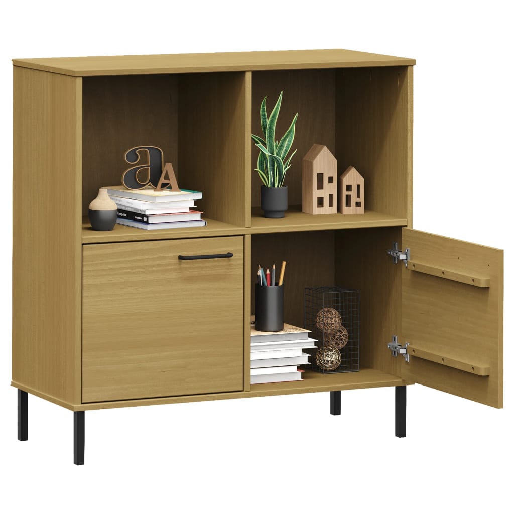 Boekenkast met metalen poten OSLO 90x35x90,5 cm hout