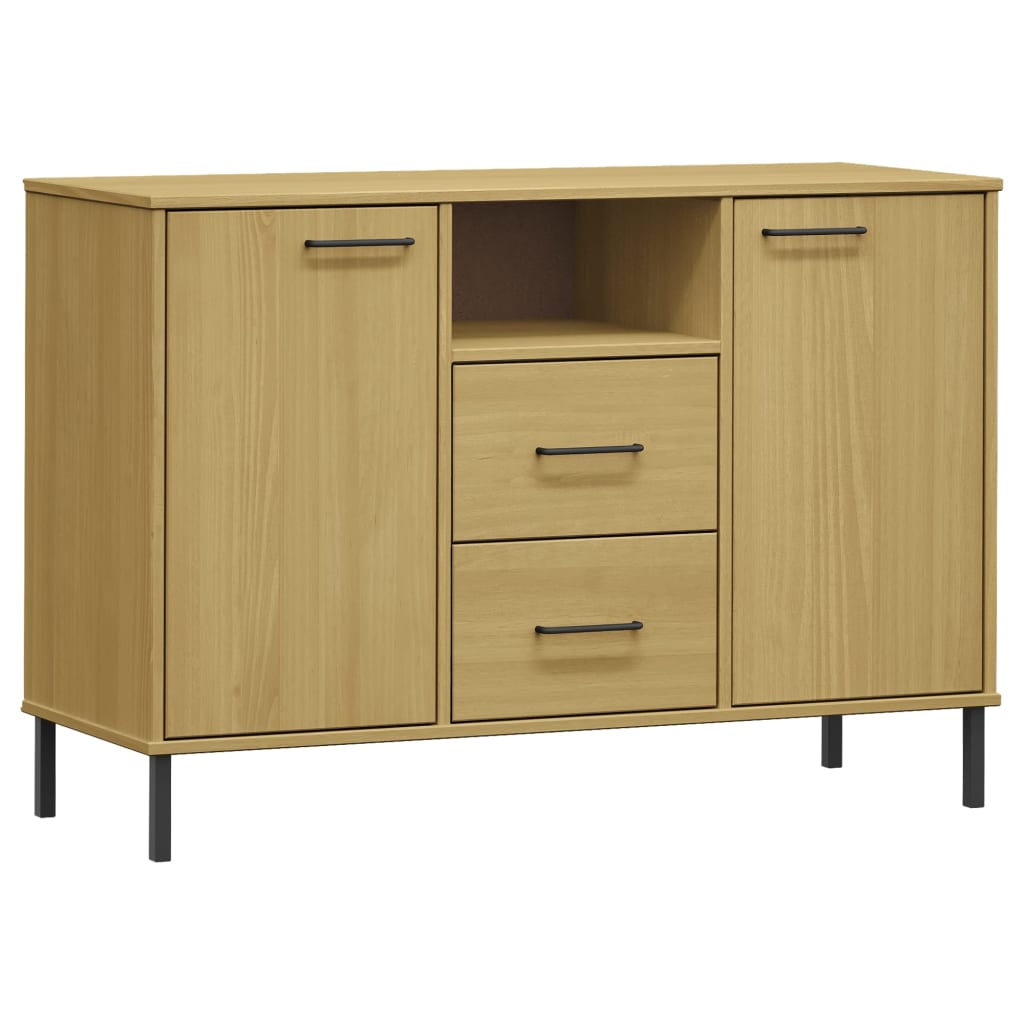 Dressoir met metalen poten OSLO 113x40x77 cm grenenhout