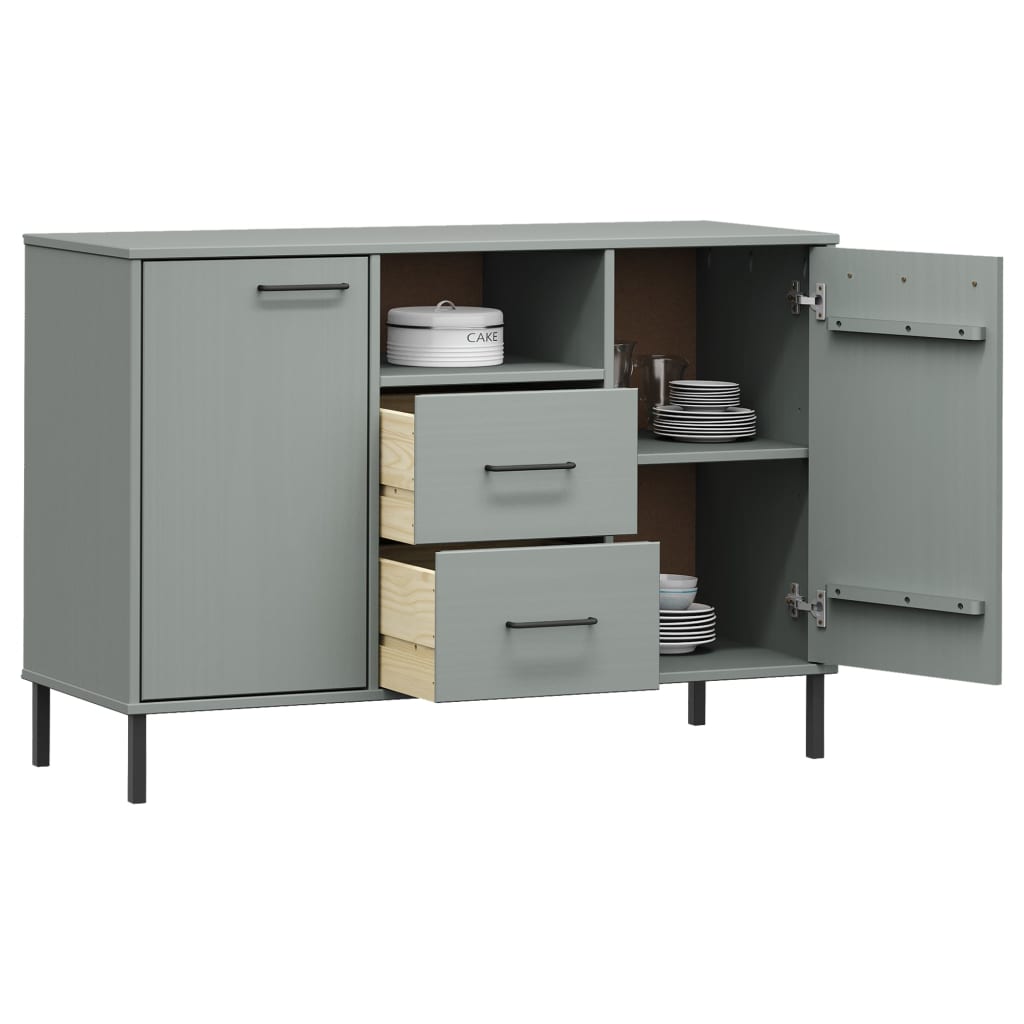 Dressoir met metalen poten OSLO 113x40x77 cm grenenhout