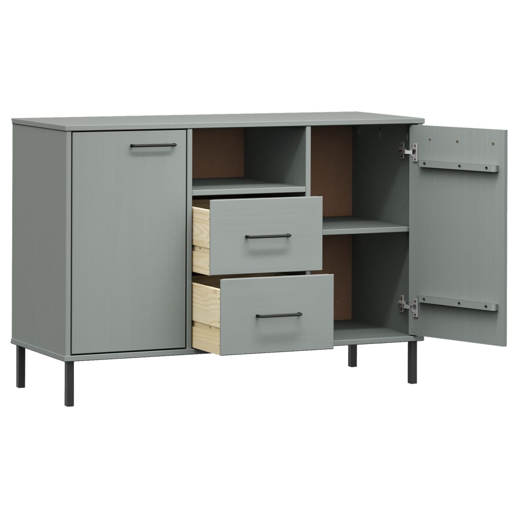 Dressoir met metalen poten OSLO 113x40x77 cm grenenhout