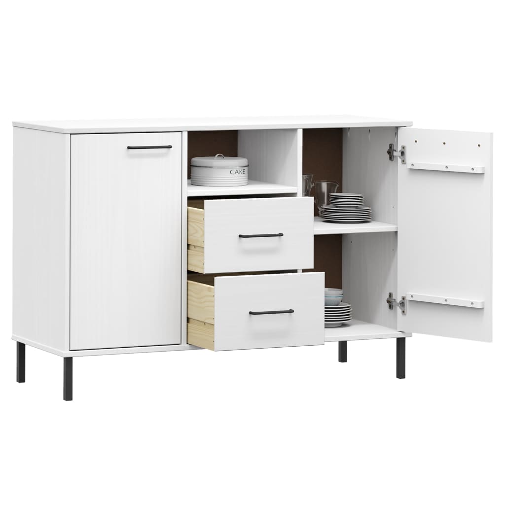 Dressoir met metalen poten OSLO 113x40x77 cm grenenhout