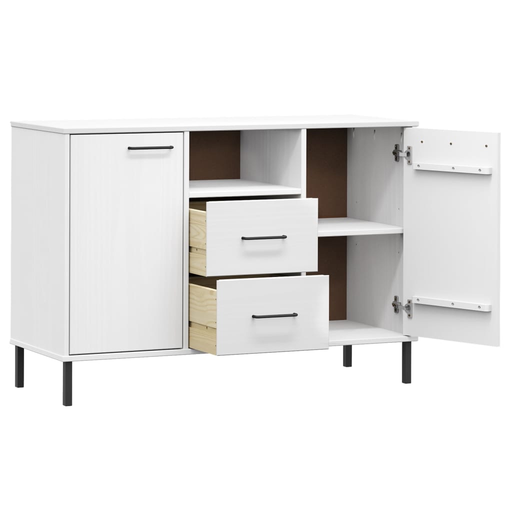 Dressoir met metalen poten OSLO 113x40x77 cm grenenhout