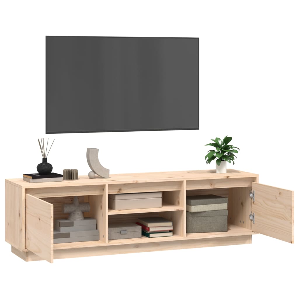 Meuble TV 140x35x40 cm en bois de pin massif