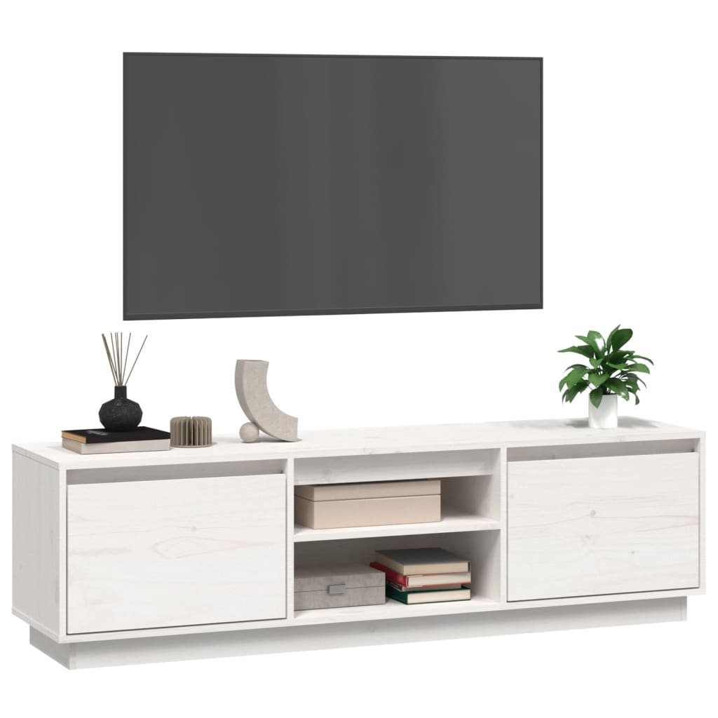 Meuble TV 140x35x40 cm en bois de pin massif