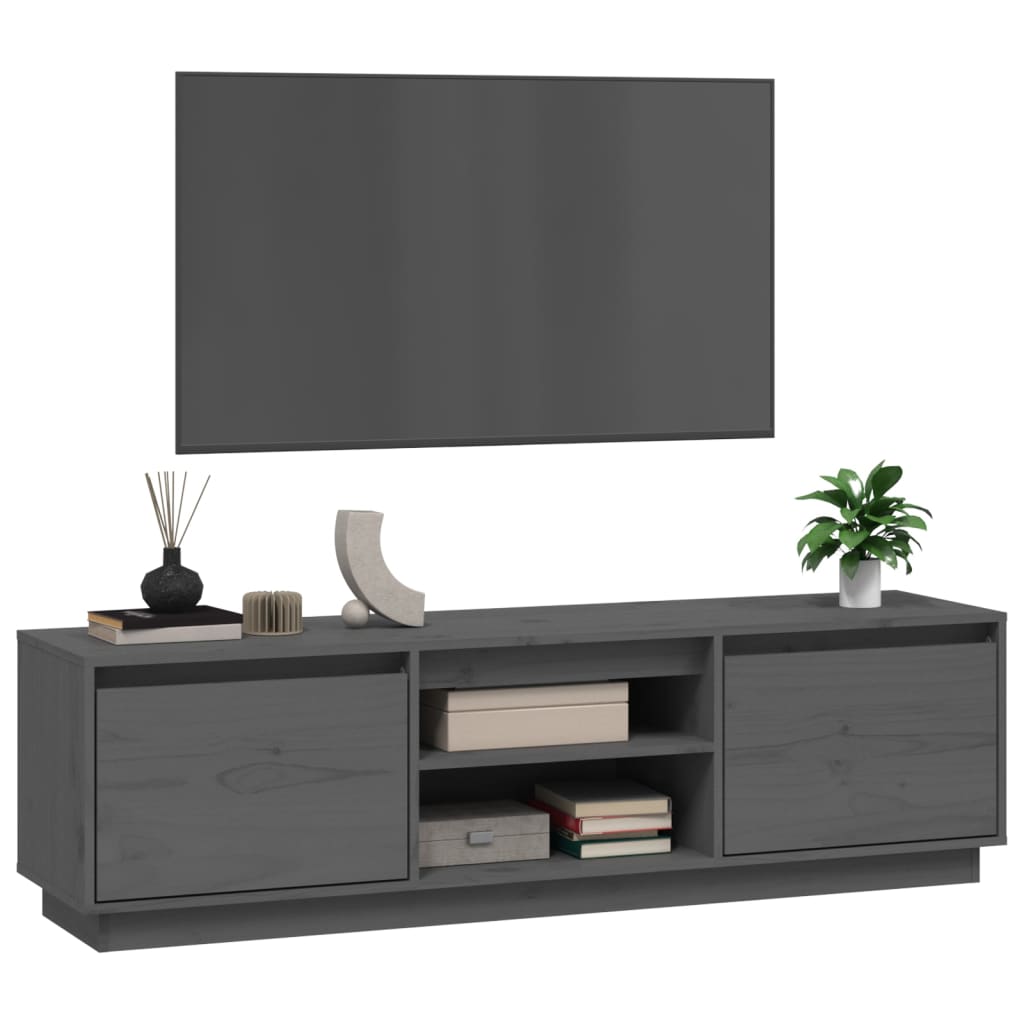 Meuble TV 140x35x40 cm en bois de pin massif