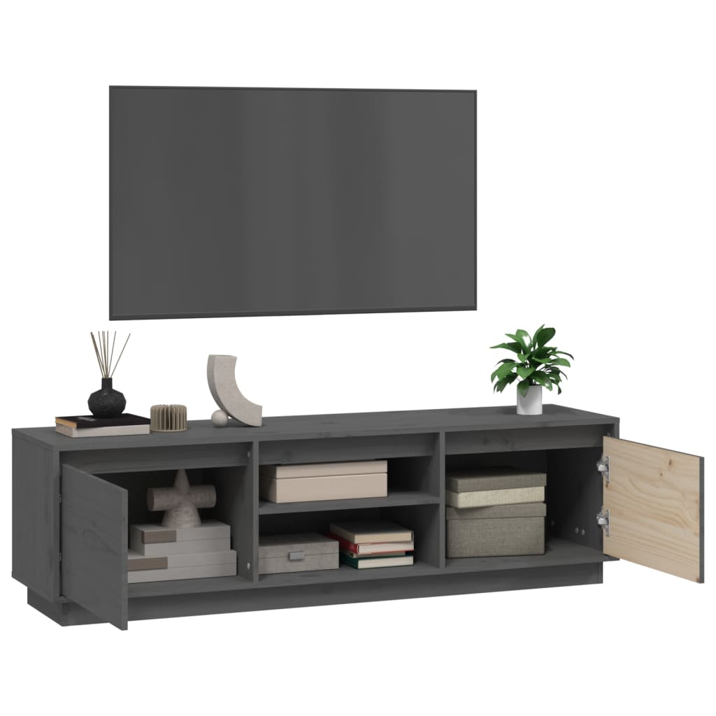 Meuble TV 140x35x40 cm en bois de pin massif