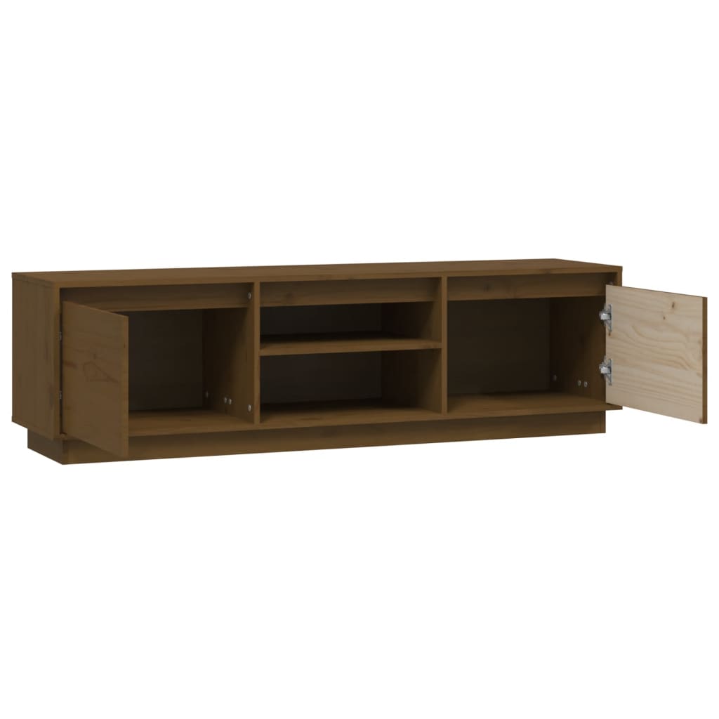 Meuble TV 140x35x40 cm en bois de pin massif