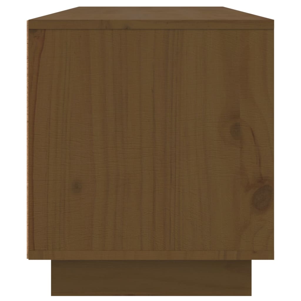 Meuble TV 140x35x40 cm en bois de pin massif