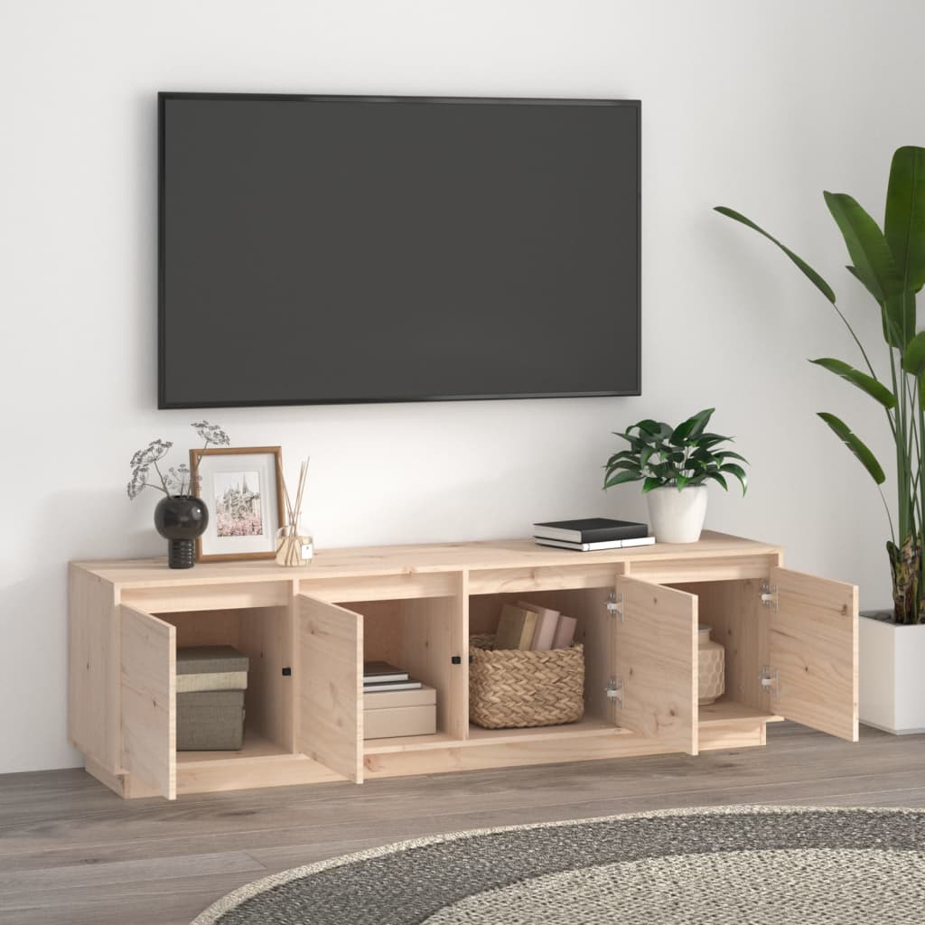 Meuble TV 156x37x45 cm en bois de pin massif