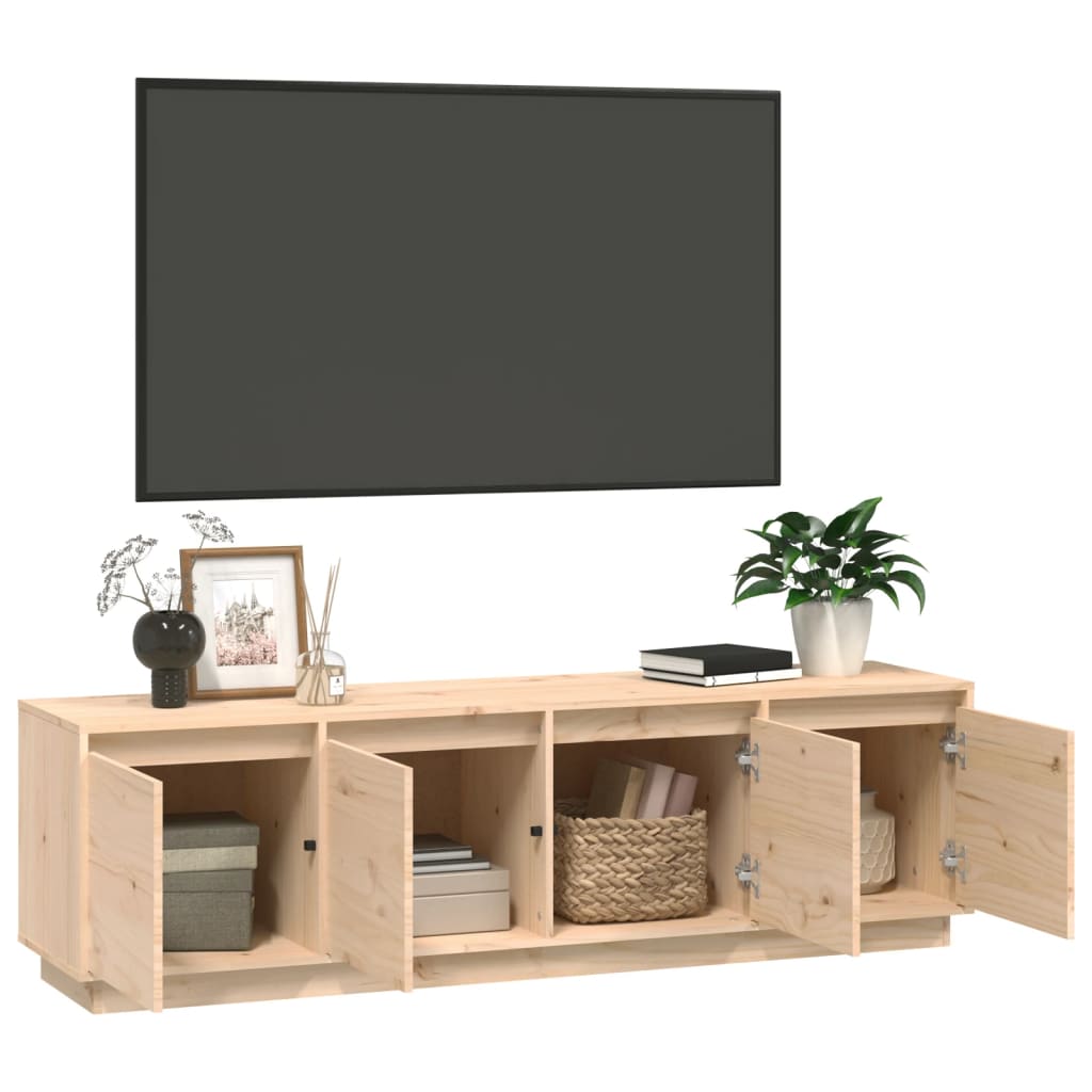 Meuble TV 156x37x45 cm en bois de pin massif