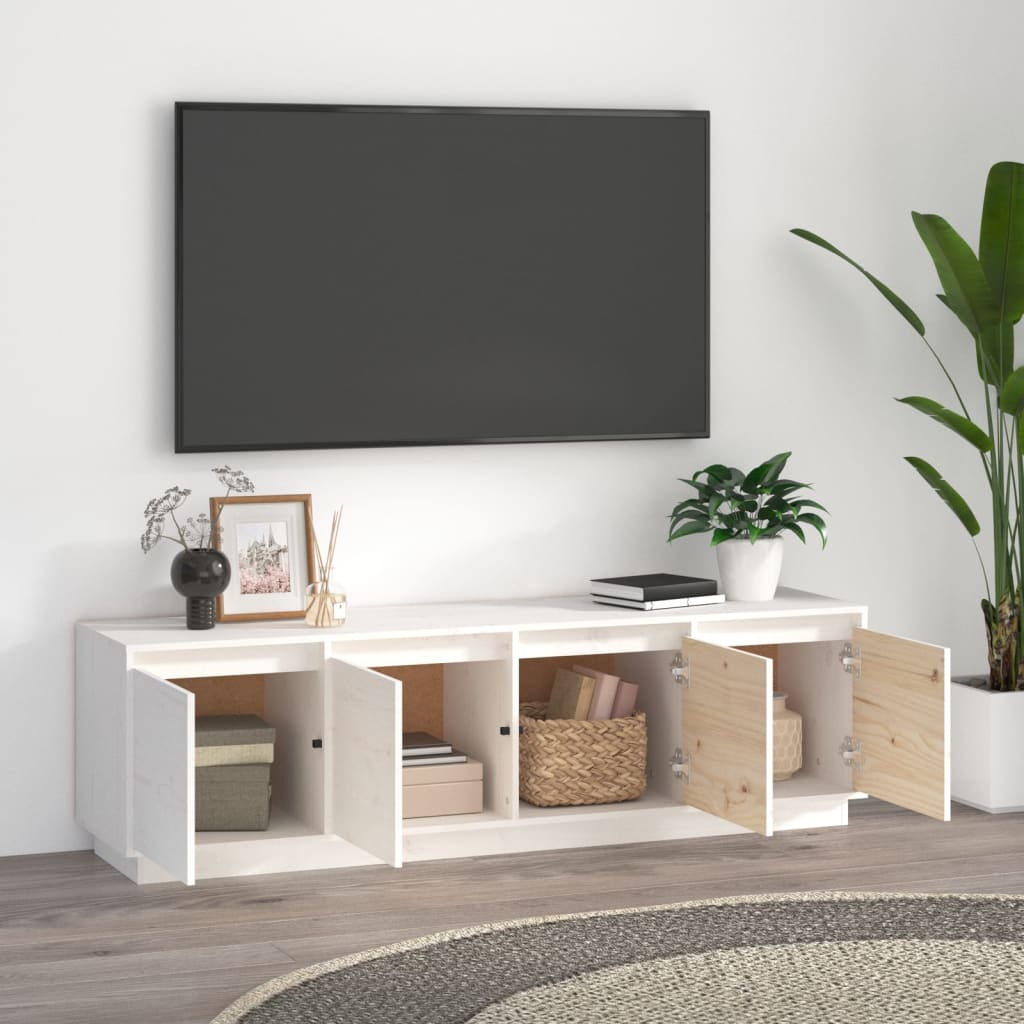 Meuble TV 156x37x45 cm en bois de pin massif