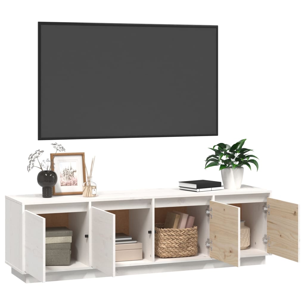 Meuble TV 156x37x45 cm en bois de pin massif