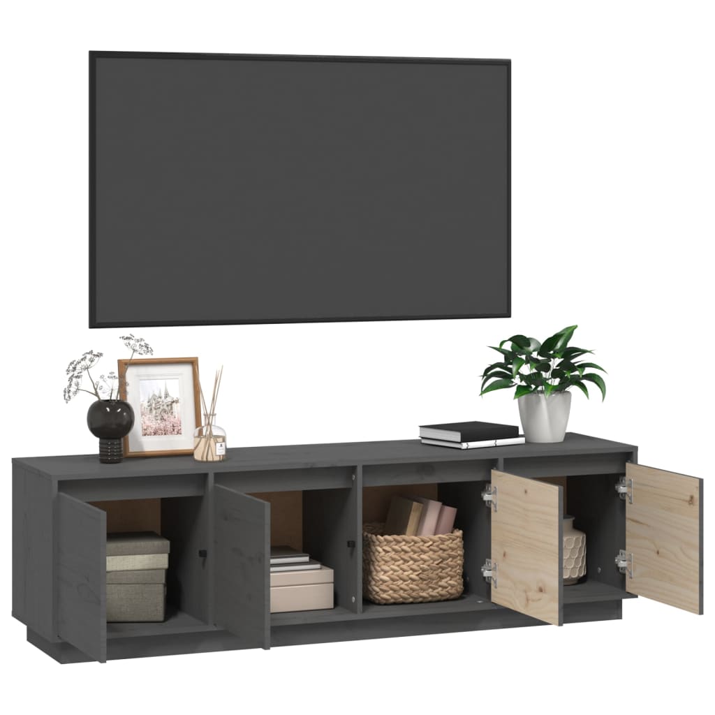 Meuble TV 156x37x45 cm en bois de pin massif