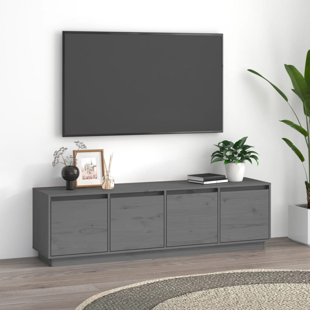 Meuble TV 156x37x45 cm en bois de pin massif