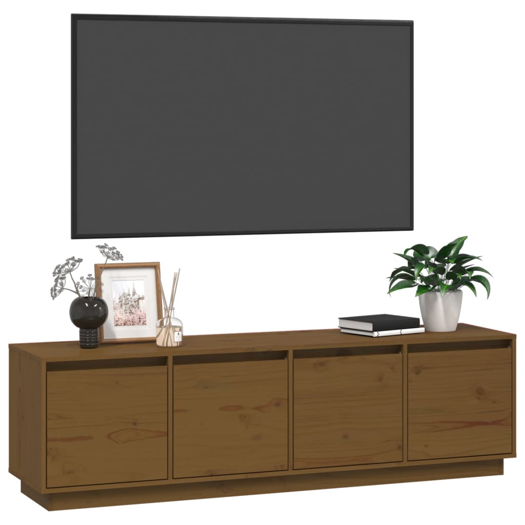 Meuble TV 156x37x45 cm en bois de pin massif