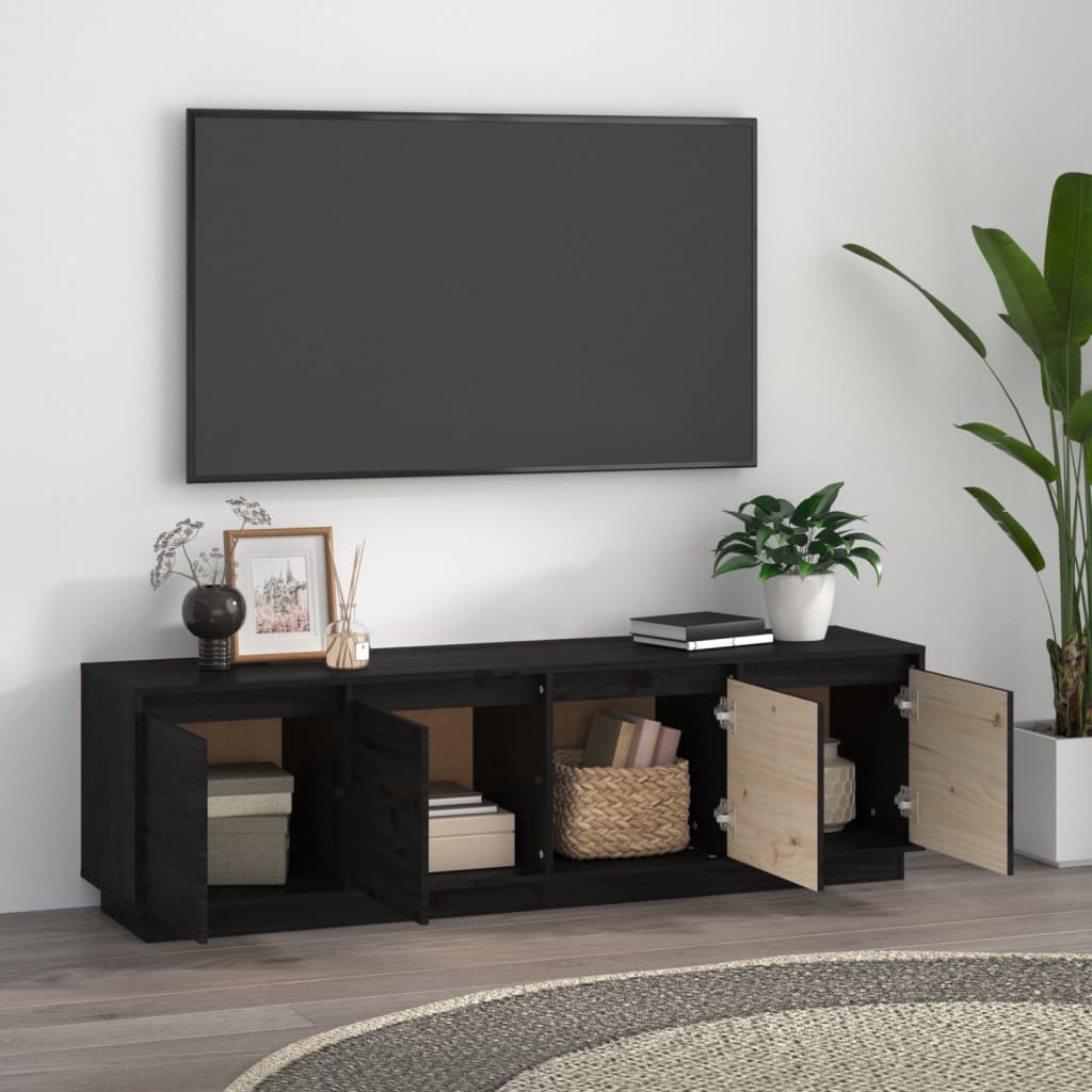 Meuble TV 156x37x45 cm en bois de pin massif