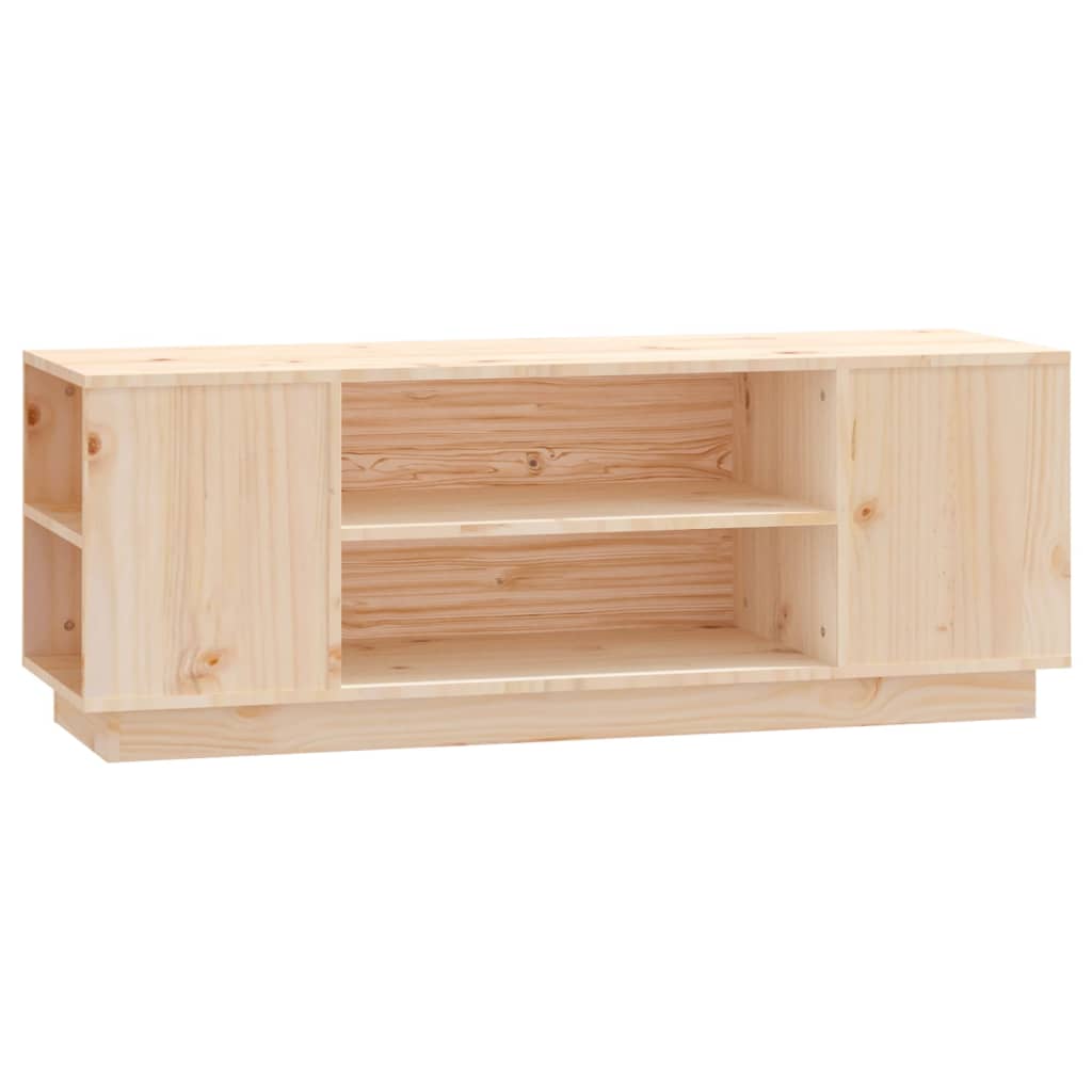 Meuble TV 110x35x40,5 cm en bois de pin massif marron miel