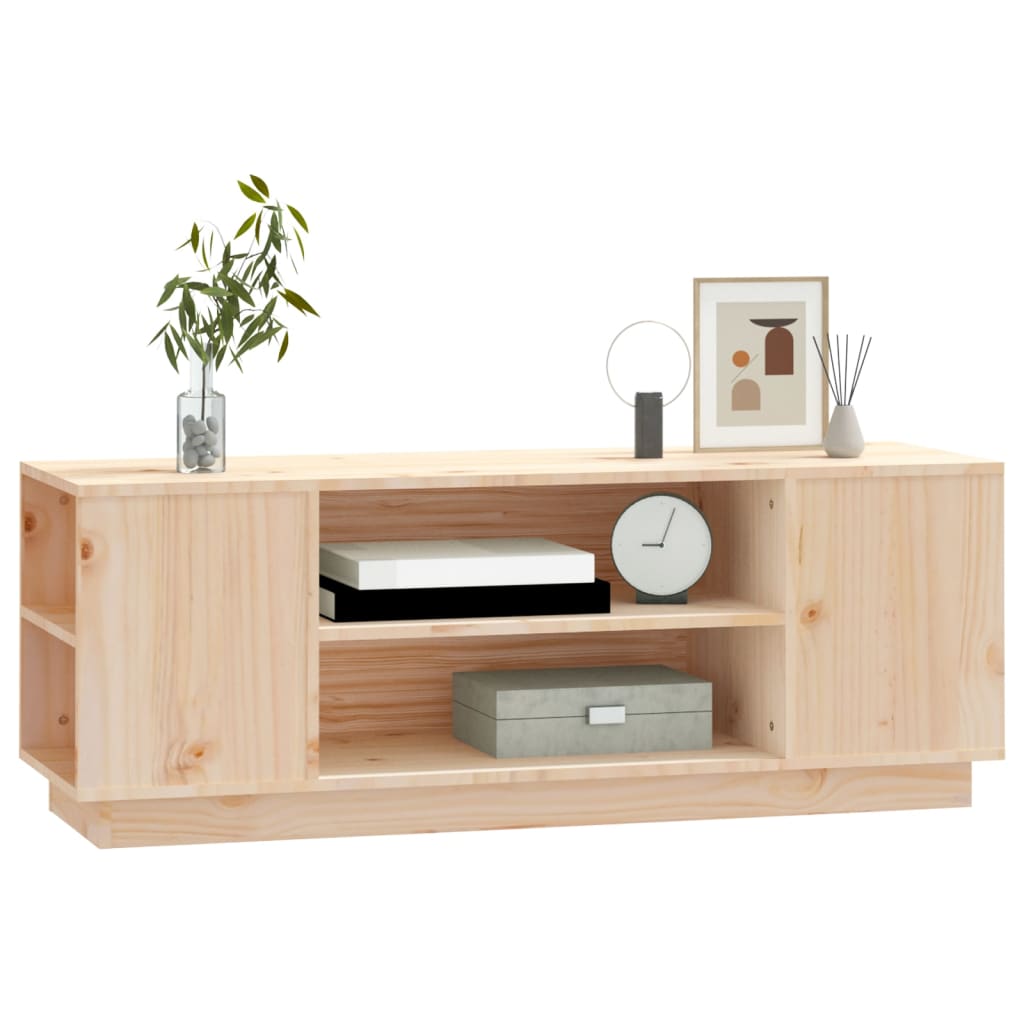 Meuble TV 110x35x40,5 cm en bois de pin massif marron miel