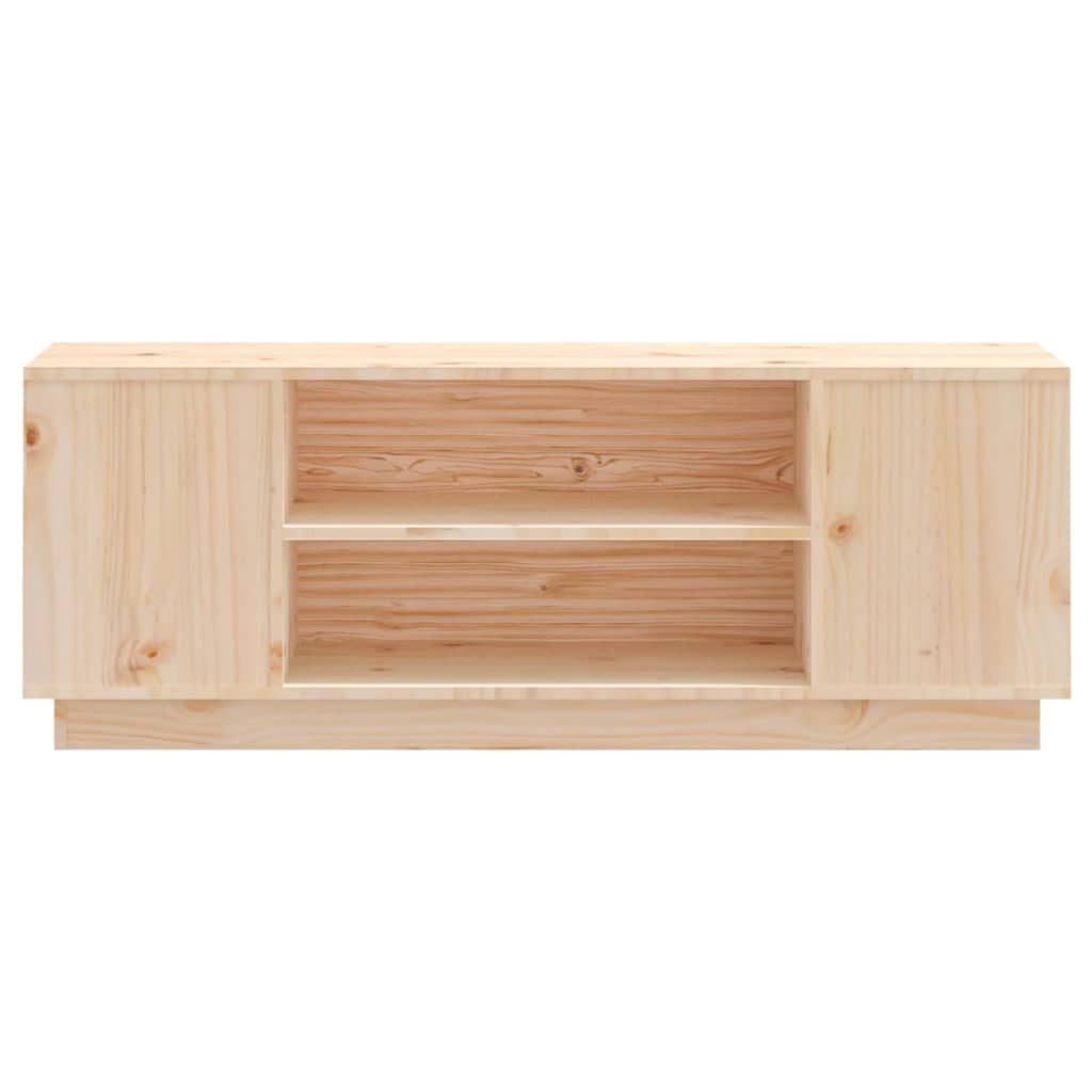 Meuble TV 110x35x40,5 cm en bois de pin massif marron miel