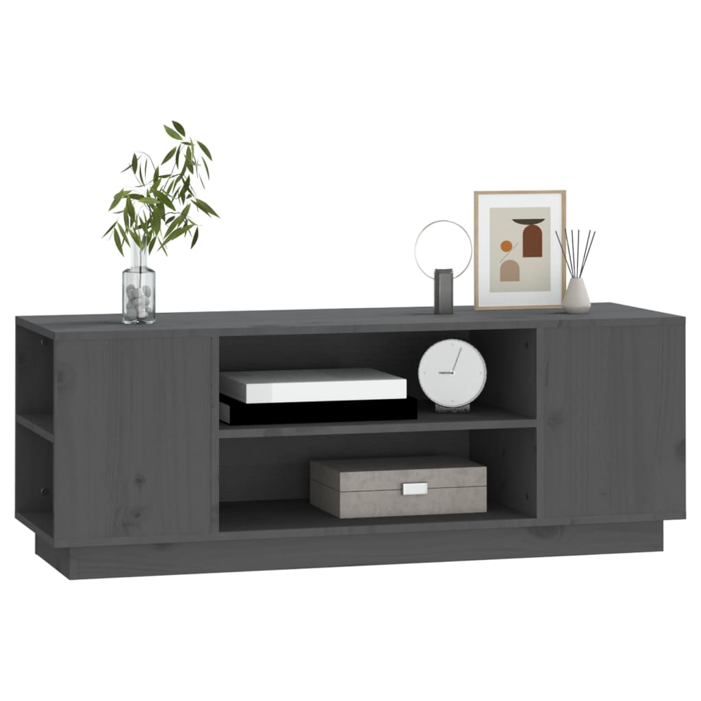 Meuble TV 110x35x40,5 cm en bois de pin massif marron miel