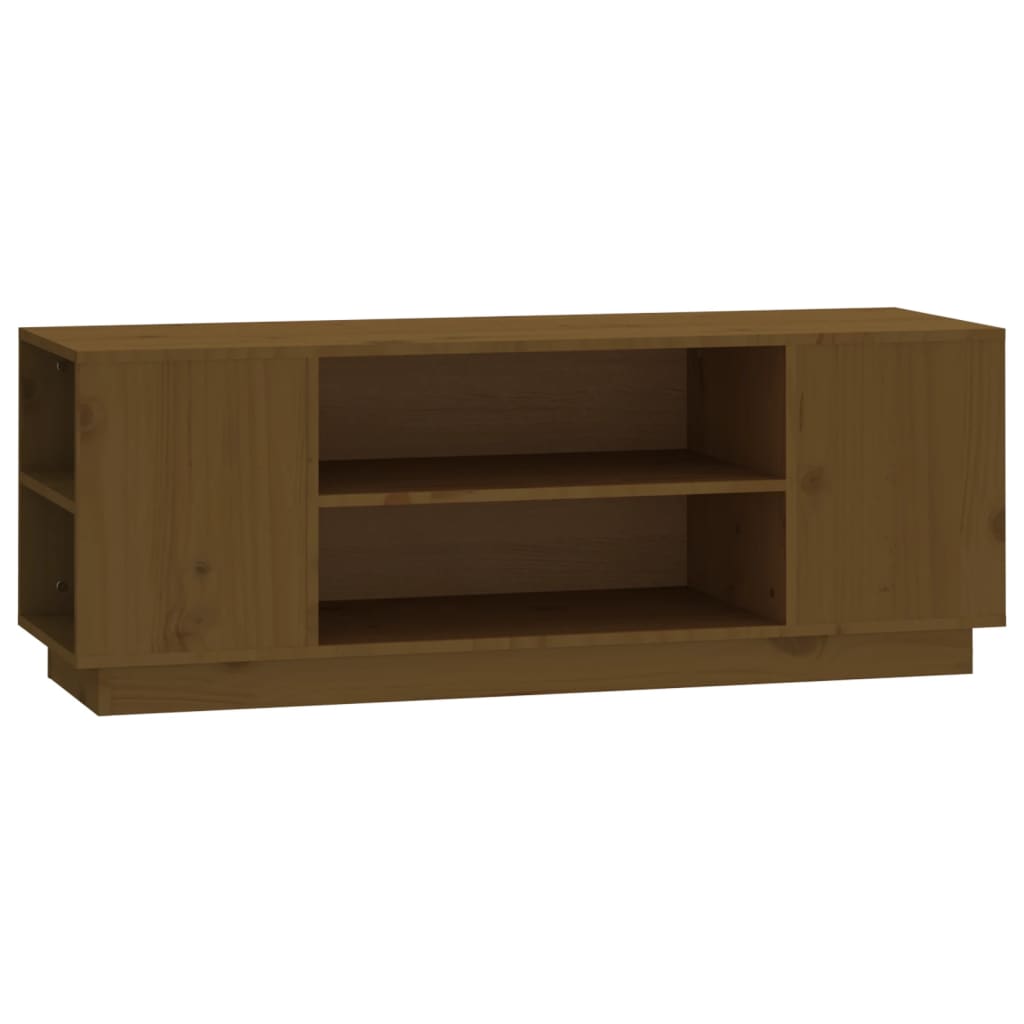 Tv-meubel 110x35x40,5 cm massief grenenhout honingbruin