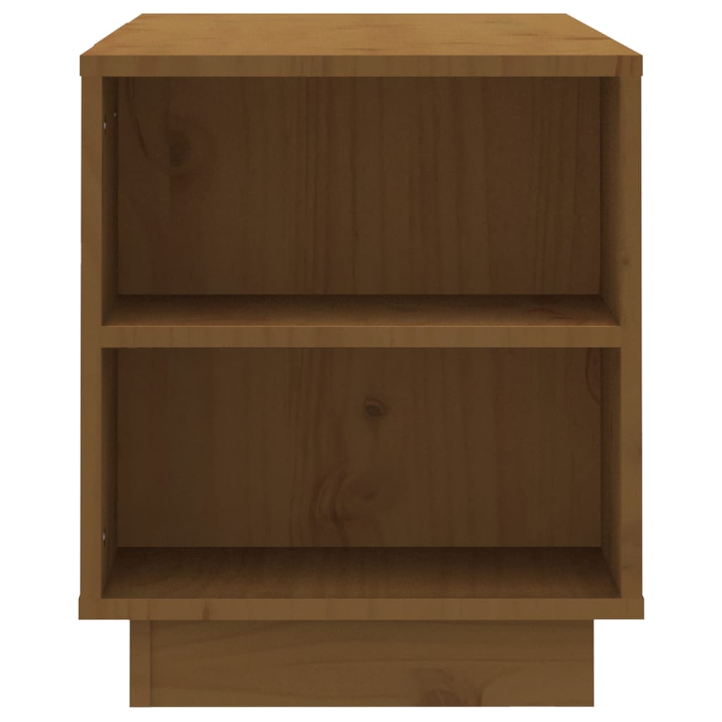 Meuble TV 110x35x40,5 cm en bois de pin massif marron miel