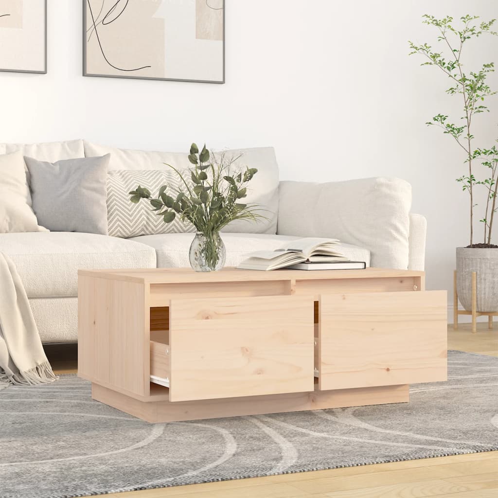 Table basse 80x50x35 cm en bois de pin massif