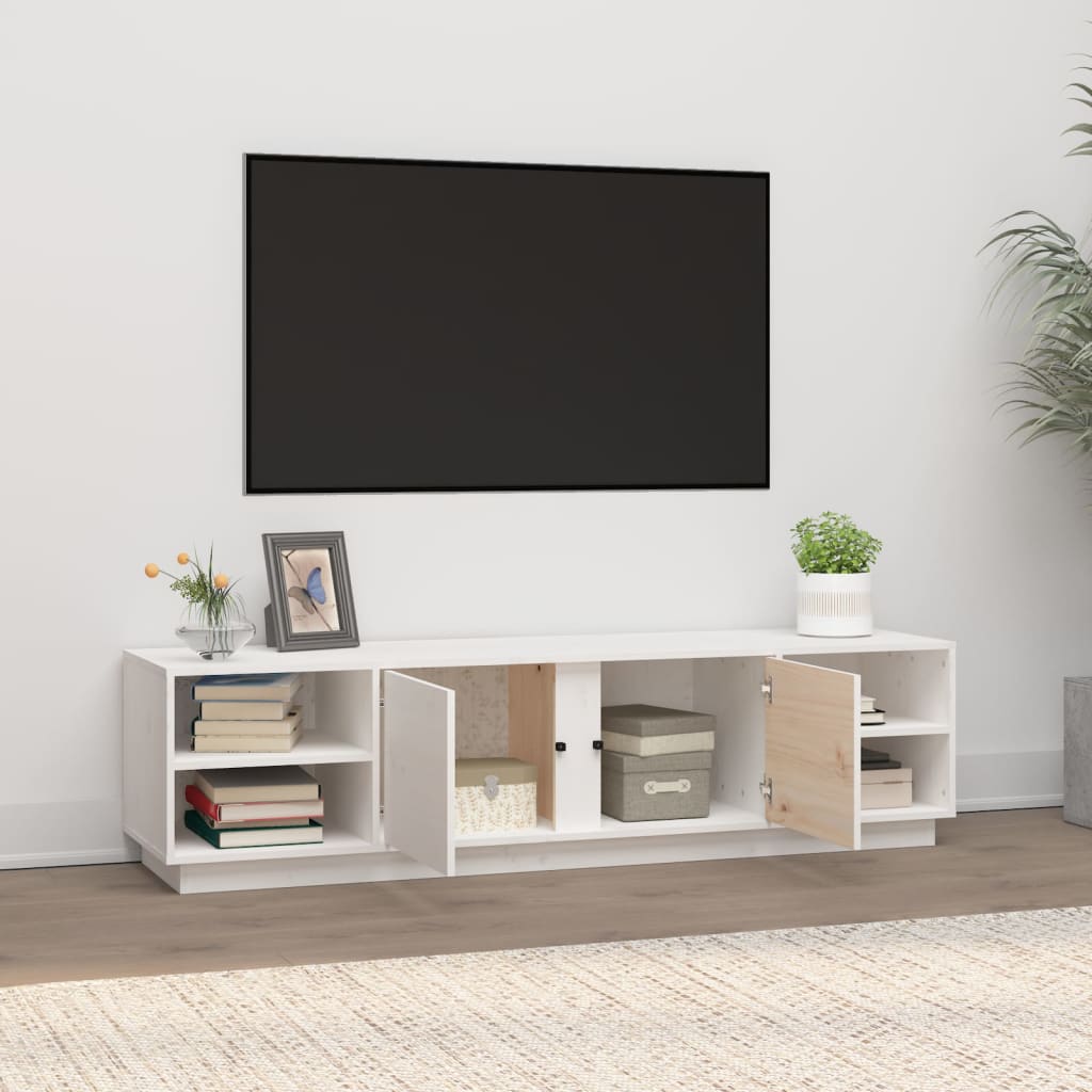 Meuble TV 156x40x40 cm en bois de pin massif