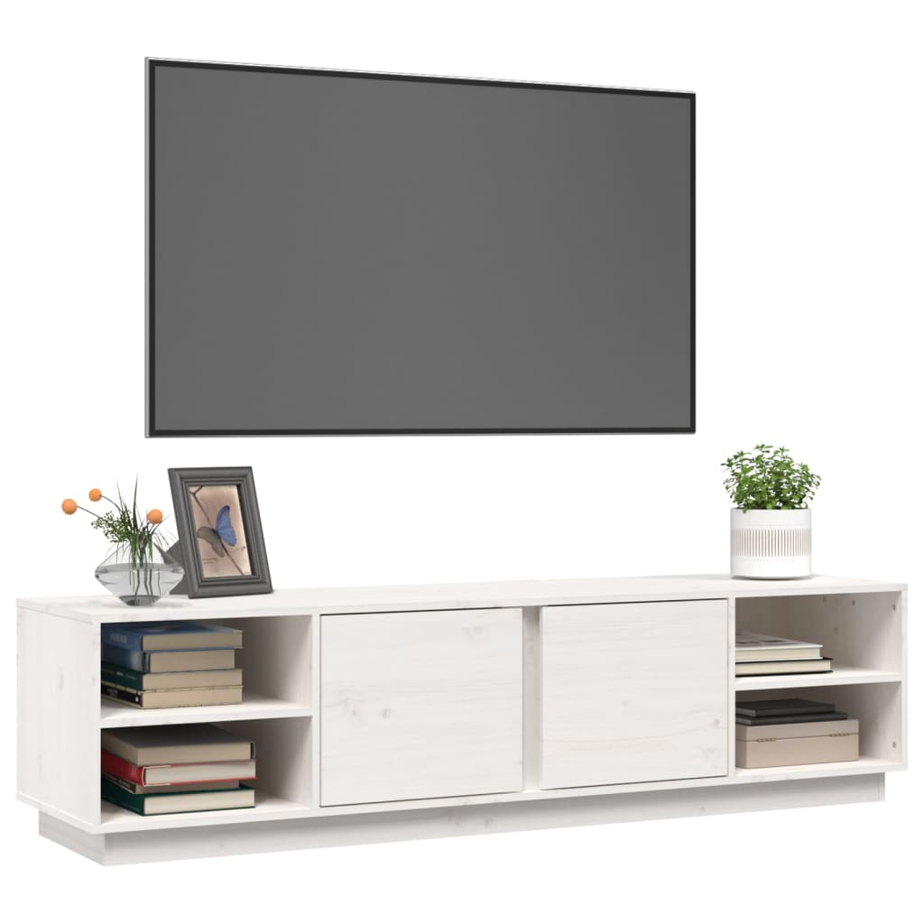 Meuble TV 156x40x40 cm en bois de pin massif