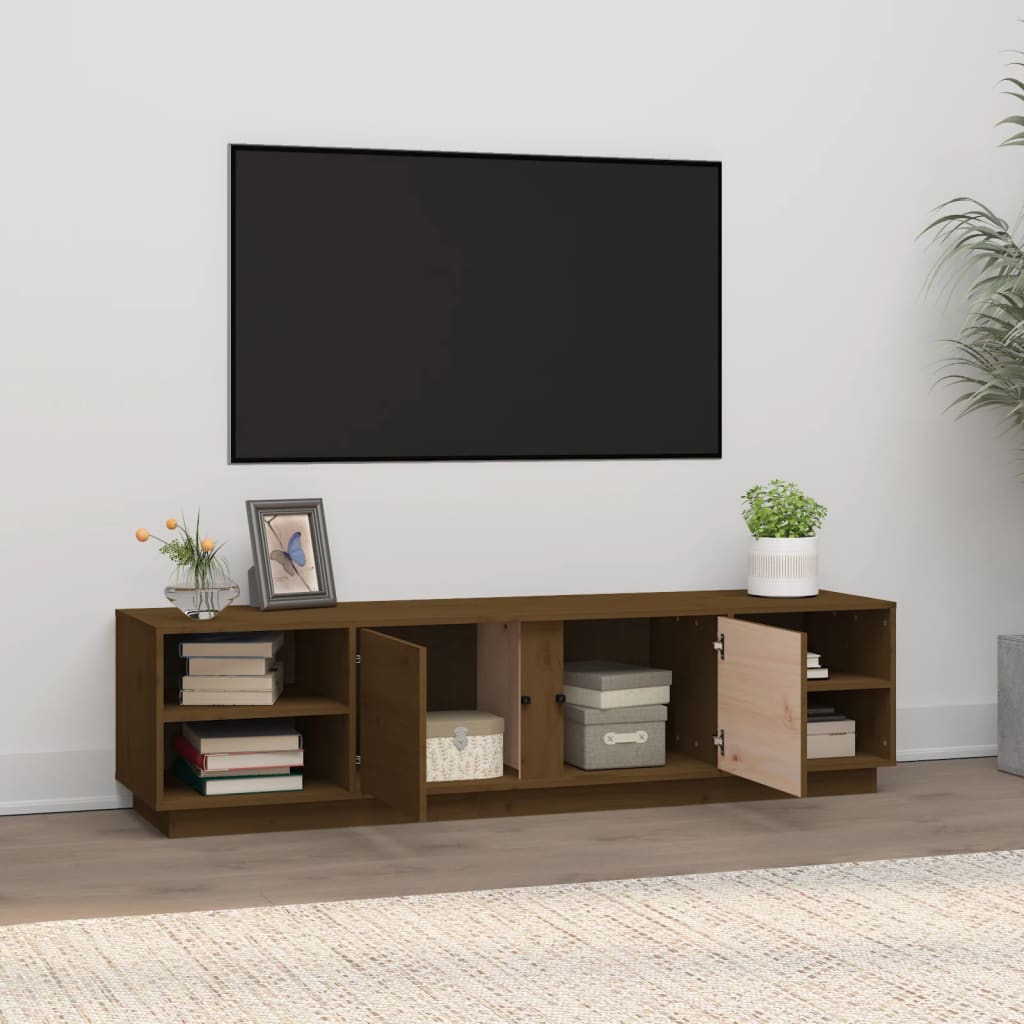 Meuble TV 156x40x40 cm en bois de pin massif