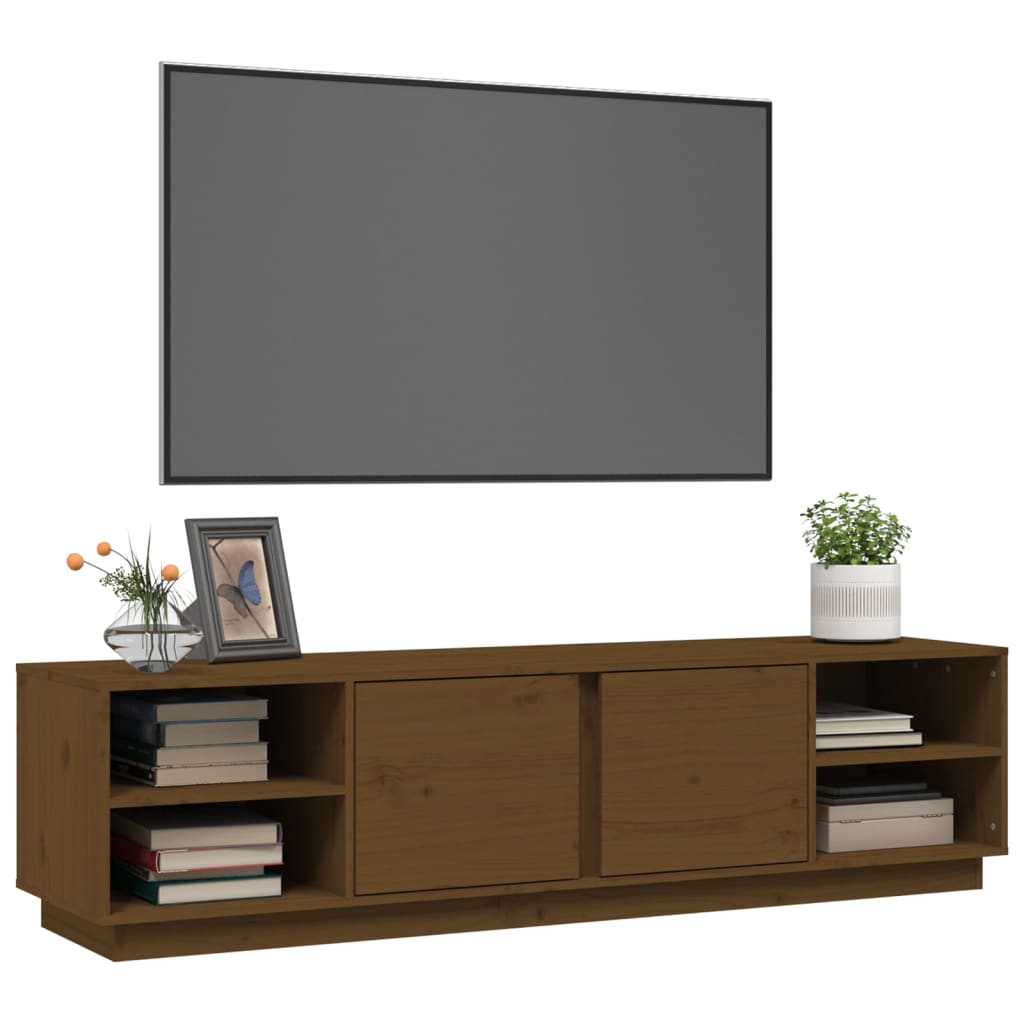 Meuble TV 156x40x40 cm en bois de pin massif