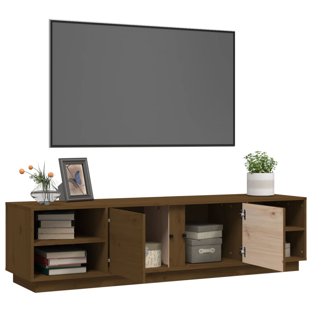 Meuble TV 156x40x40 cm en bois de pin massif